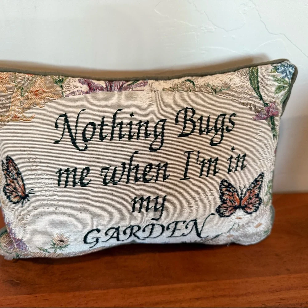 Vintage ‎ Decorative Garden Pillow with Butterfly Design